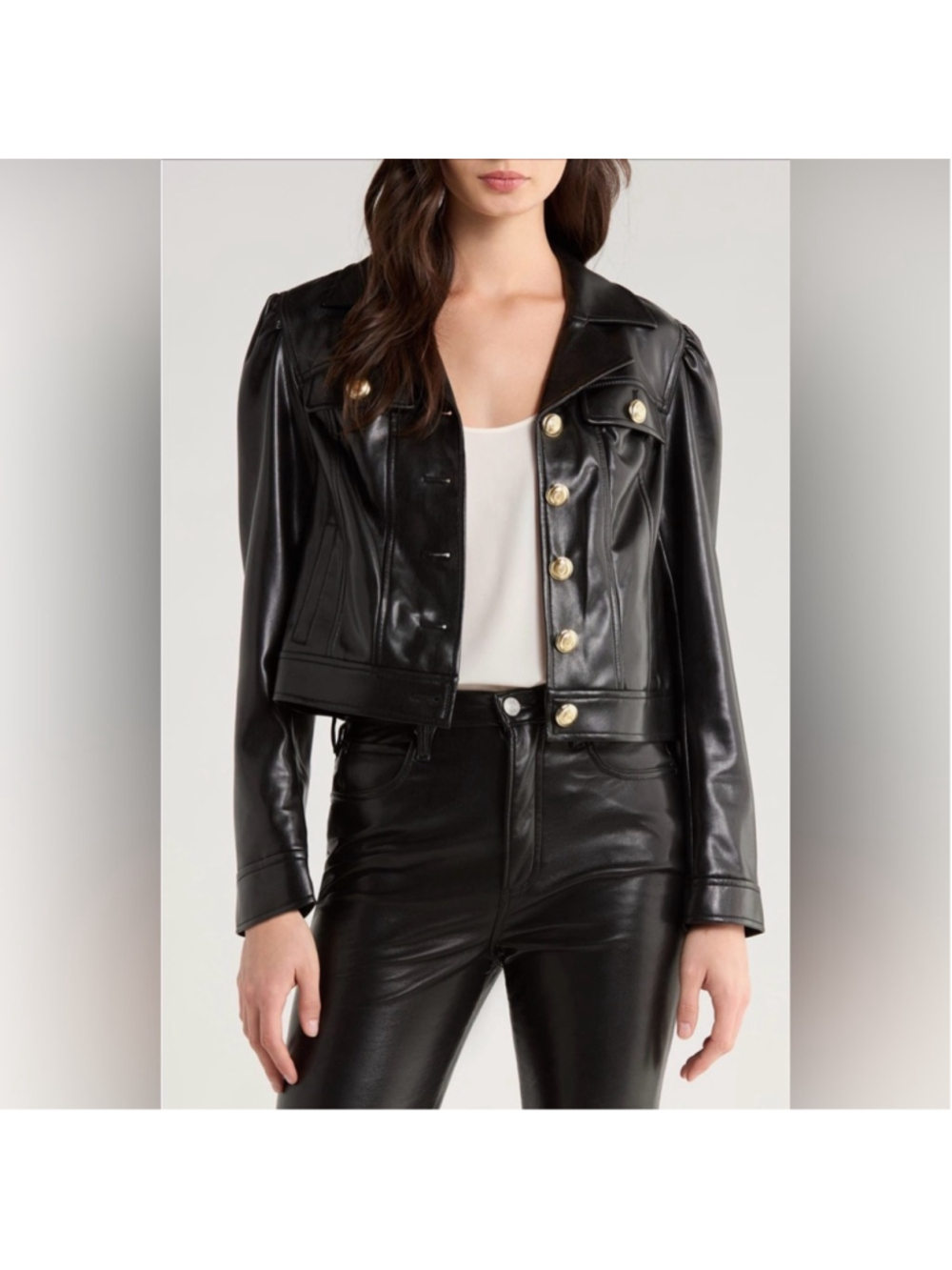 Cinq à Sept Deryn Vegan Leather Jacket, Black